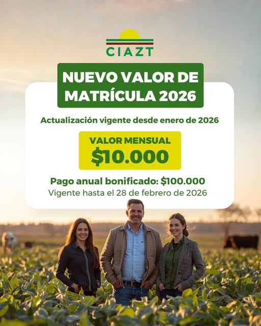 Nuevo valor matrícula 2026